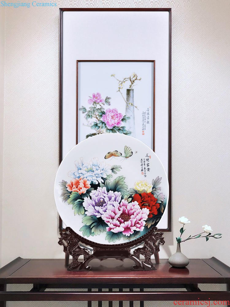 Jingdezhen ceramic imitation qing qianlong bucket color a surname is little lion ball vase decoration collection of new Chinese style furnishing articles