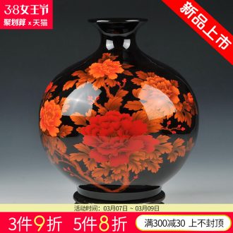 Jingdezhen ceramics furnishing articles hand-painted kiln lotus large vases, flower arrangement, the sitting room porch decoration of new Chinese style