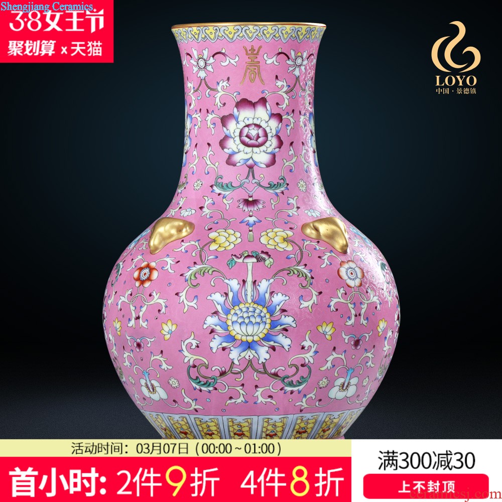 Jingdezhen ceramics furnishing articles hand-painted vase more Chinese style year after year hydroponic flower arrangement sitting room adornment ornament