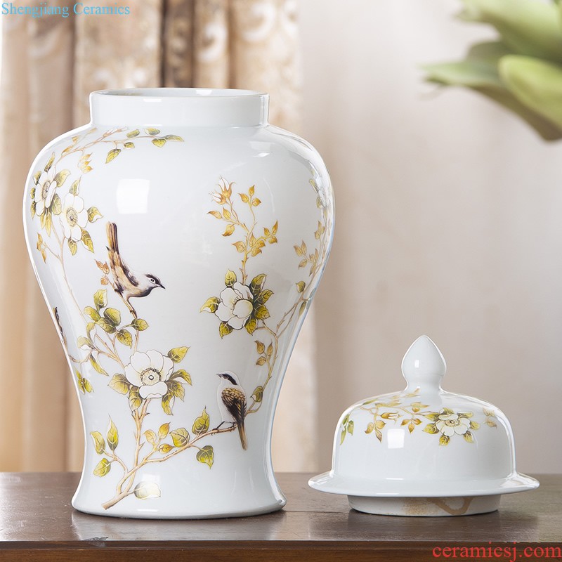 Jingdezhen ceramic vase furnishing articles Nordic light luxury porcelain storage tank sitting room porch household soft adornment arranging flowers