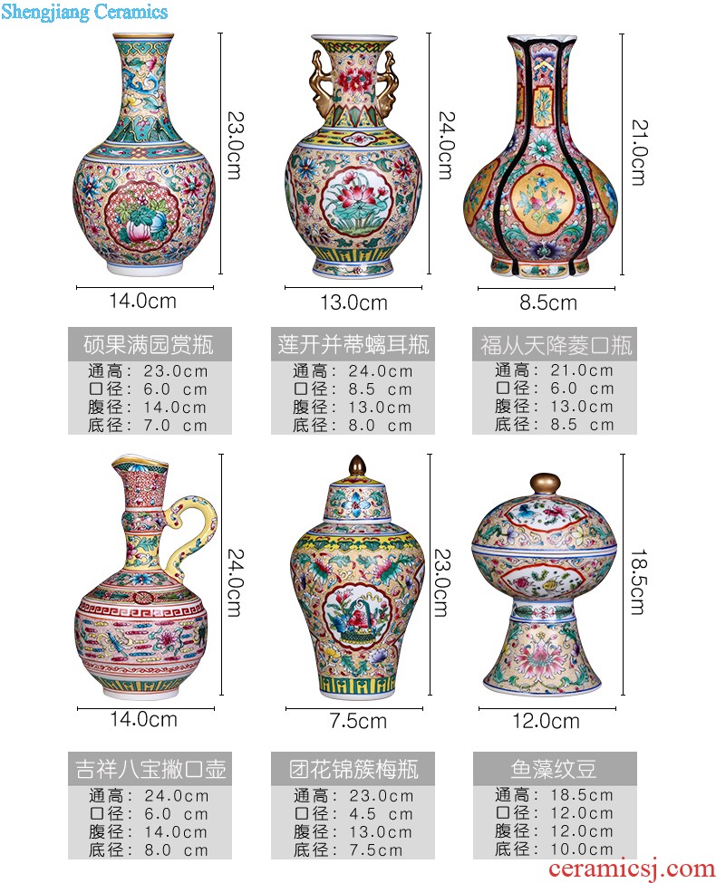 Jingdezhen ceramics hand-painted vases, flower arranging Chinese style household adornment rich ancient frame sitting room place a wedding gift