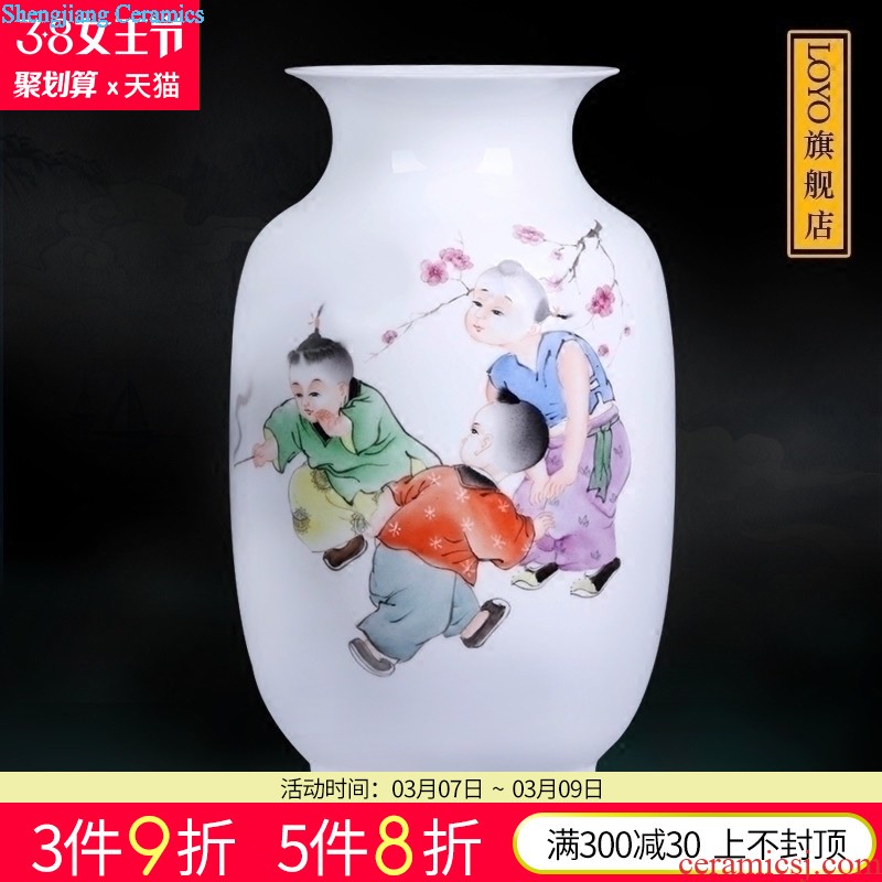 Jingdezhen ceramic Lrene hand-painted a heron of blue and white porcelain lotus vase flowers Vogue to live in the sitting room furnishing articles