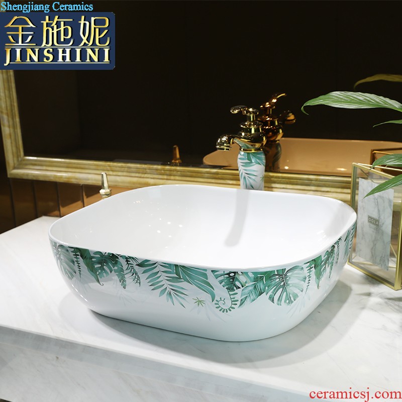 Jingdezhen square ceramic art basin stage basin of restoring ancient ways of household toilet lavabo ou wash basin