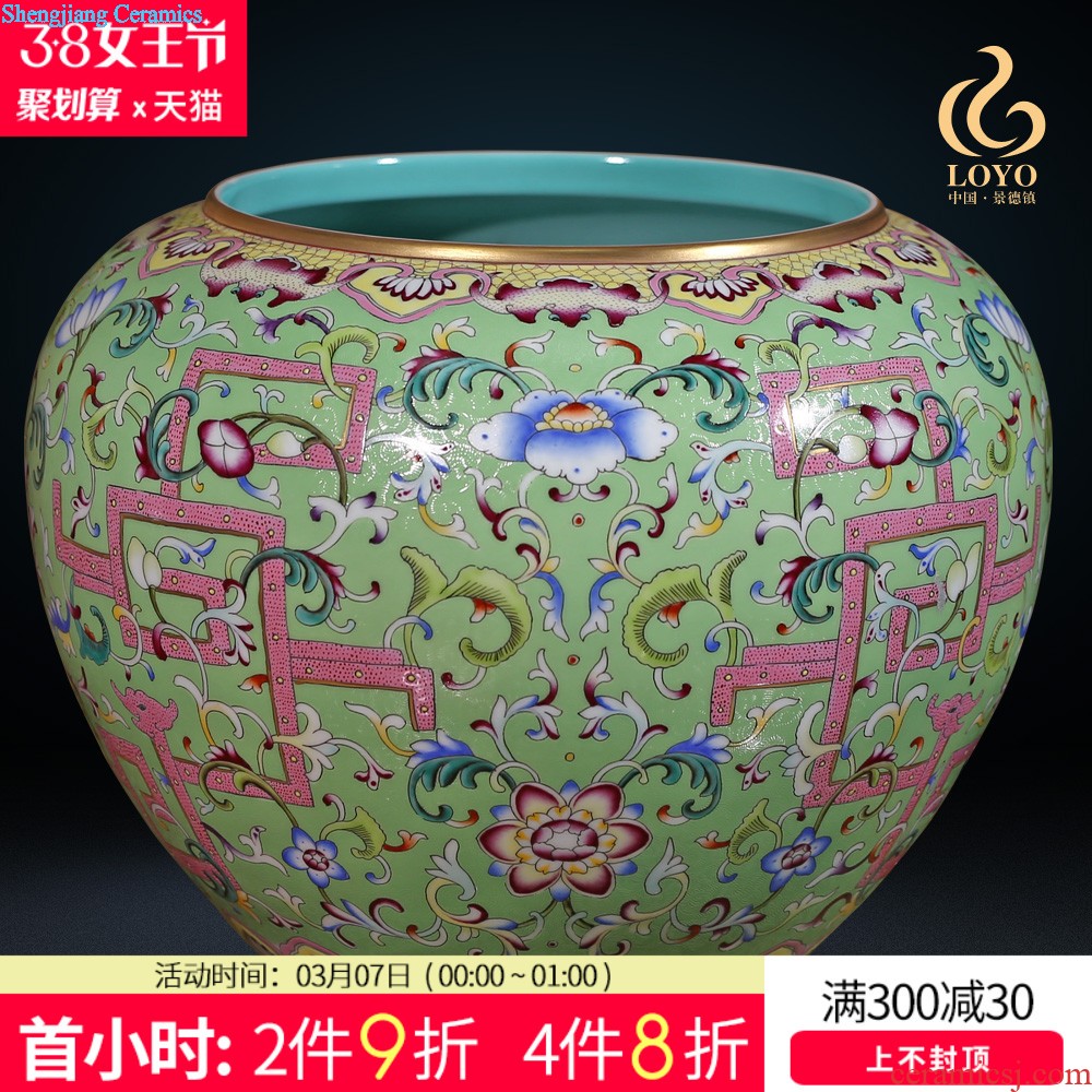 Jingdezhen ceramics vase archaize pastel dress with okho spring bottle of rich ancient frame of Chinese style household ornaments