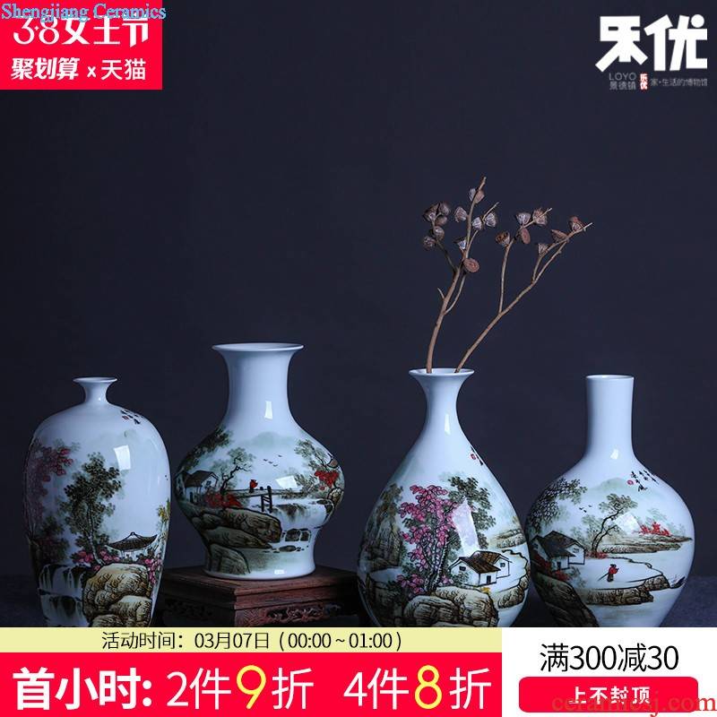 Jingdezhen ceramics powder enamel peony flowers prosperous vases, flower arrangement sitting room adornment new Chinese style household furnishing articles