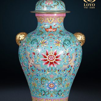 Jingdezhen ceramics vase imitation qing qianlong enamel paint life of binaural statue of Chinese style household furnishing articles offered the dragon king