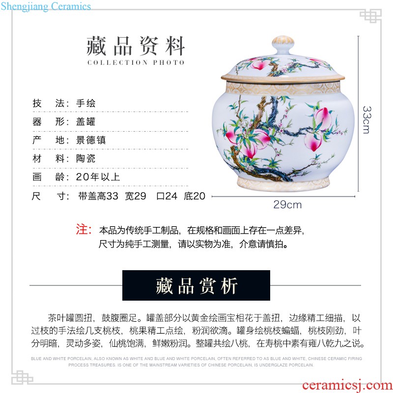 Hand-painted jingdezhen ceramics powder enamel vase peony flower arranging rich ancient frame of new Chinese style household furnishing articles sitting room collection