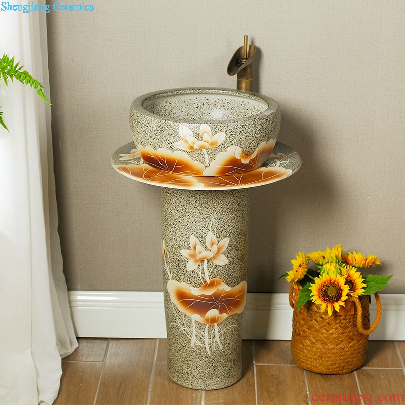 Koh larn, qi ceramic floor pillar basin pillar type lavatory toilet lavabo balcony one-piece basin