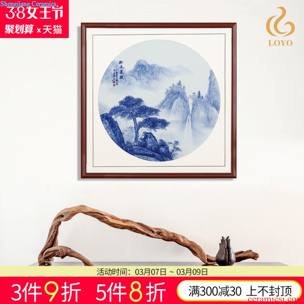 Jingdezhen ceramics porcelain plate painting adornment beautiful Chinese style household bedroom setting wall hang a picture