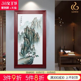 Jingdezhen ceramics porcelain plate painting landscape decoration of Chinese style household living room sofa setting wall hang a picture