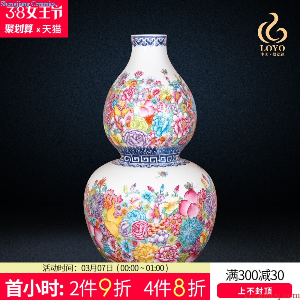 Jingdezhen ceramics powder enamel archaize pick flowers wrapped branch lines vases, flower arranging Chinese sitting room porch decoration furnishing articles