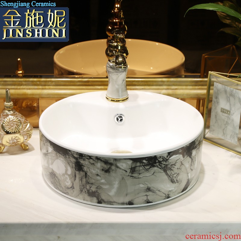 The stage basin ceramic washing basin creative Nordic modern Chinese circular home wash gargle art basin