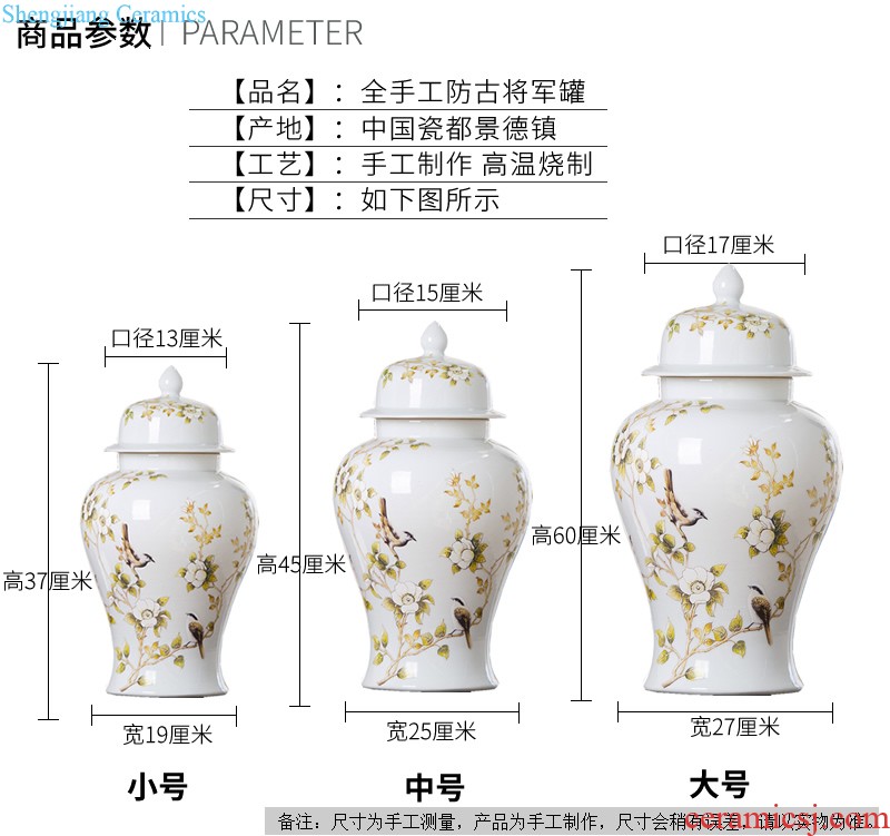 Jingdezhen ceramic vase furnishing articles Nordic light luxury porcelain storage tank sitting room porch household soft adornment arranging flowers