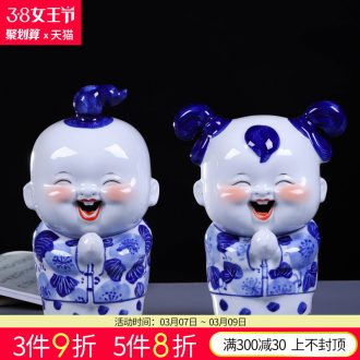 Jingdezhen ceramics furnishing articles Qiu Songxia hand-painted, vases, sitting room of Chinese style household table decorations decoration