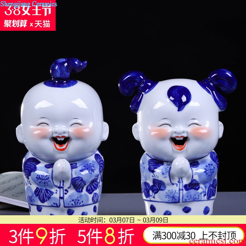 Jingdezhen ceramics furnishing articles Qiu Songxia hand-painted, vases, sitting room of Chinese style household table decorations decoration