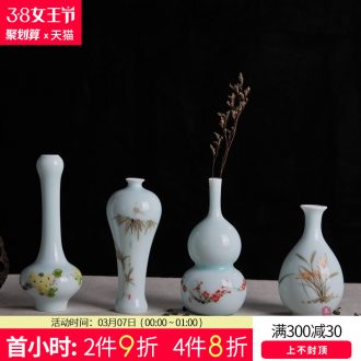 Jingdezhen ceramics hand blue and white porcelain vase lrene autumn interesting flower arranging, Chinese style living room home decoration