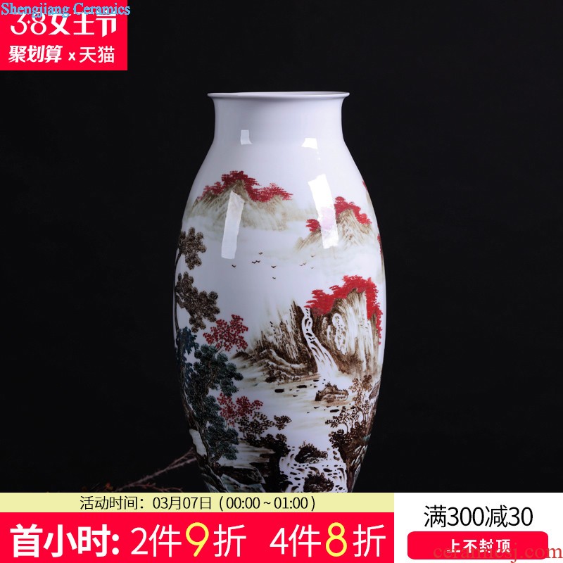 Jingdezhen ceramics vase Famous hand painted peony large bottle of new Chinese style living room decoration housewarming furnishing articles