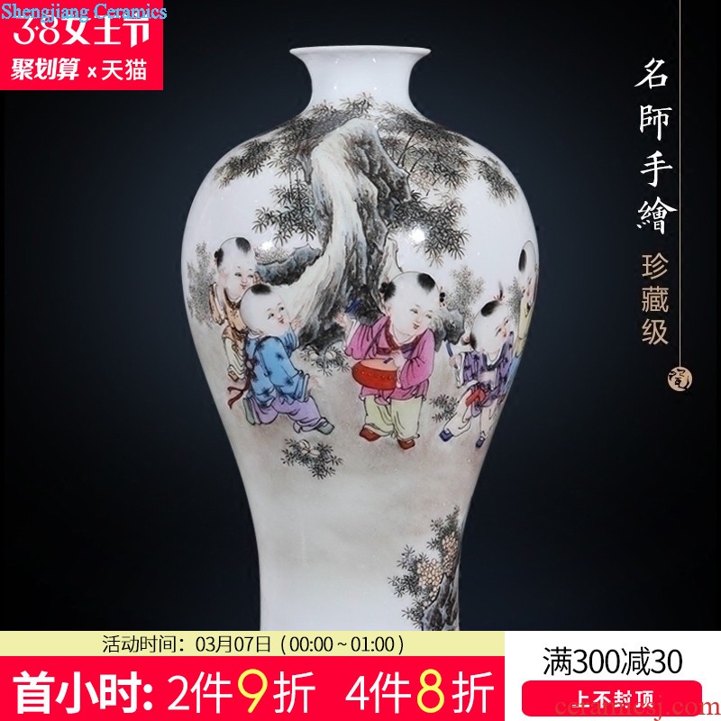 Jingdezhen ceramics vase decoration Designed the awaken of spring is abundant Chinese style household furnishing articles sitting room flower arrangement