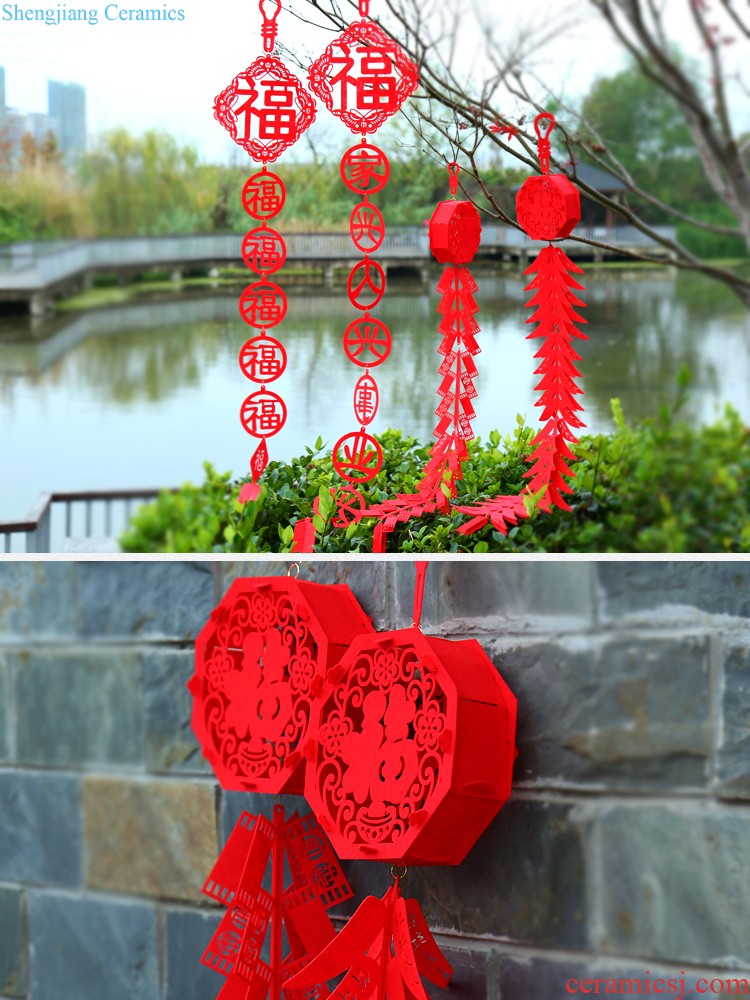 New Year lantern pendant everyone spring word mall indoor red lanterns hang small Lantern Festival lantern decorations