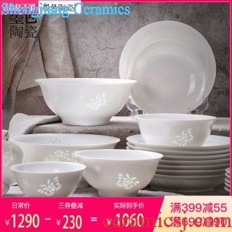 Chinese style bone porcelain household food dish Creative fish dish ceramic tableware in-glazed suit JiFanJin dishes