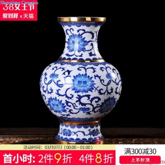 Jingdezhen ceramic set is lrene hand-painted sabingga sukdun dergici jimbi vases, flower fashionable sitting room of Chinese style household furnishing articles