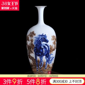 Jingdezhen ceramics vases, antique blue and white porcelain painting of flowers and general storage tank household craft ornaments furnishing articles