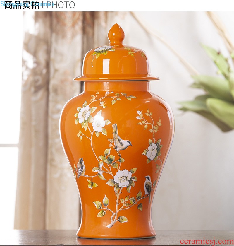 Jingdezhen ceramics hand-painted modern new Chinese vase flower arrangement sitting room home furnishing articles on your table