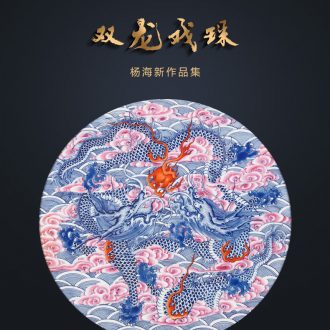 Jingdezhen ceramics hand-painted scenery of blue and white porcelain porcelain plate paintings of Chinese style adornment sitting room sofa setting wall hang a picture