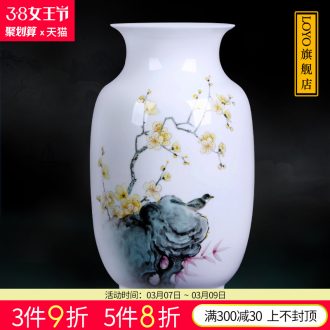 Jingdezhen ceramics Lrene hand-painted on figure plum bottle of blue and white porcelain vase Vogue to live in the sitting room furnishing articles