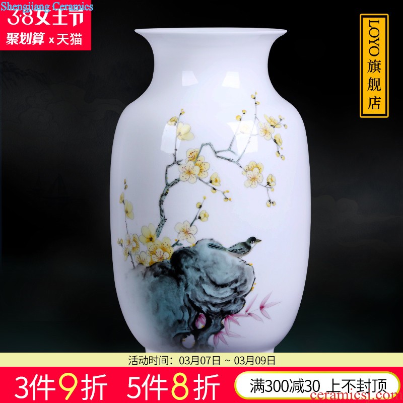 Jingdezhen ceramics Lrene hand-painted on figure plum bottle of blue and white porcelain vase Vogue to live in the sitting room furnishing articles