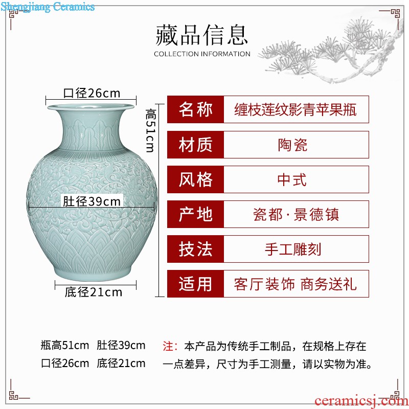 Jingdezhen ceramics snow home furnishing articles of large vase flower arranging the sitting room porch decoration decoration large Z8