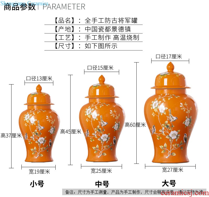 Jingdezhen ceramics hand-painted modern new Chinese vase flower arrangement sitting room home furnishing articles on your table