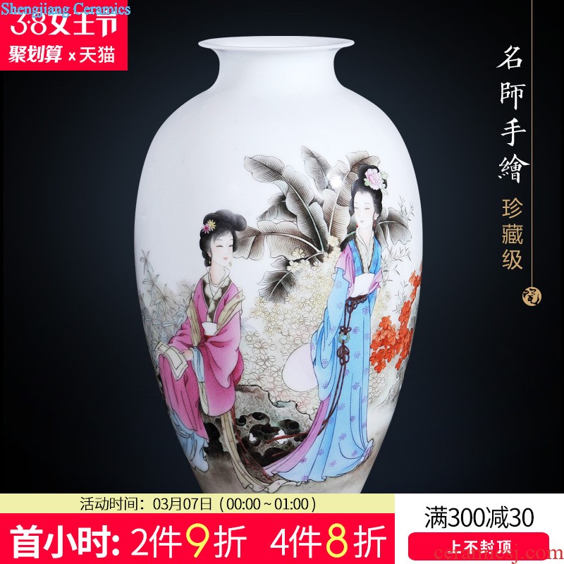 Jingdezhen ceramics flower decorations Teacher meant fairy song creation New Chinese style household porch place