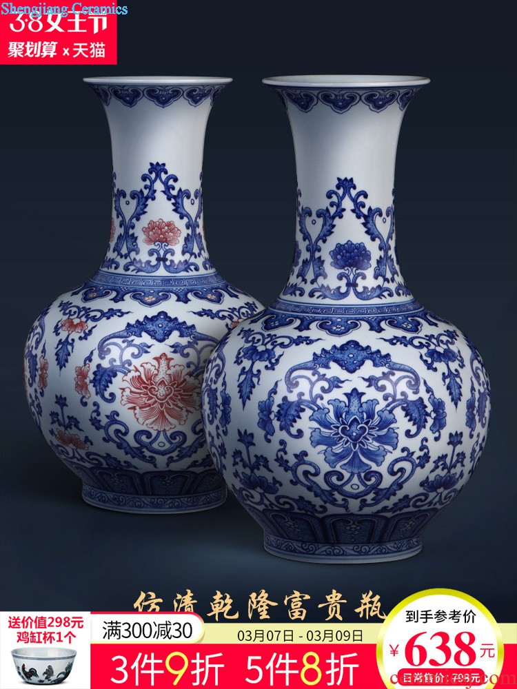 New Chinese style household flower arrangement sitting room adornment of jingdezhen ceramics vase household hydroponic furnishing articles TV ark