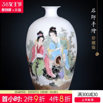 Jingdezhen ceramics vase Antique blue-and-white bound of lotus mei bottle decoration home furnishing articles in the living room