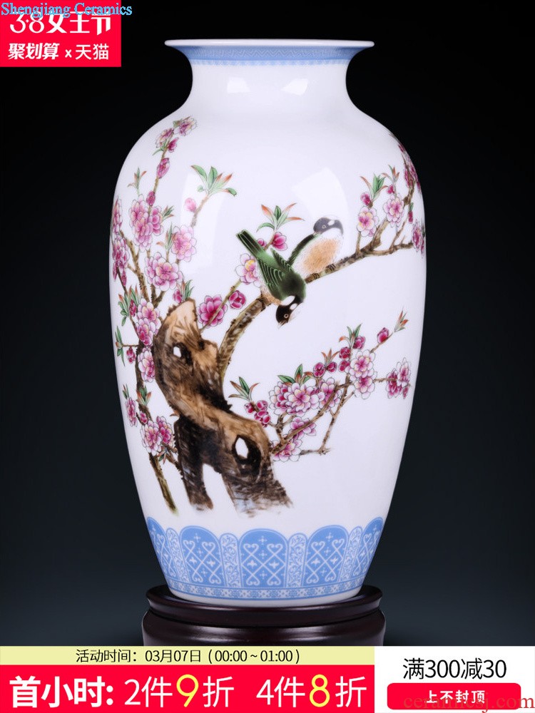 Jingdezhen porcelain vase of dry flower large lrene on figure of new Chinese style household living room decoration