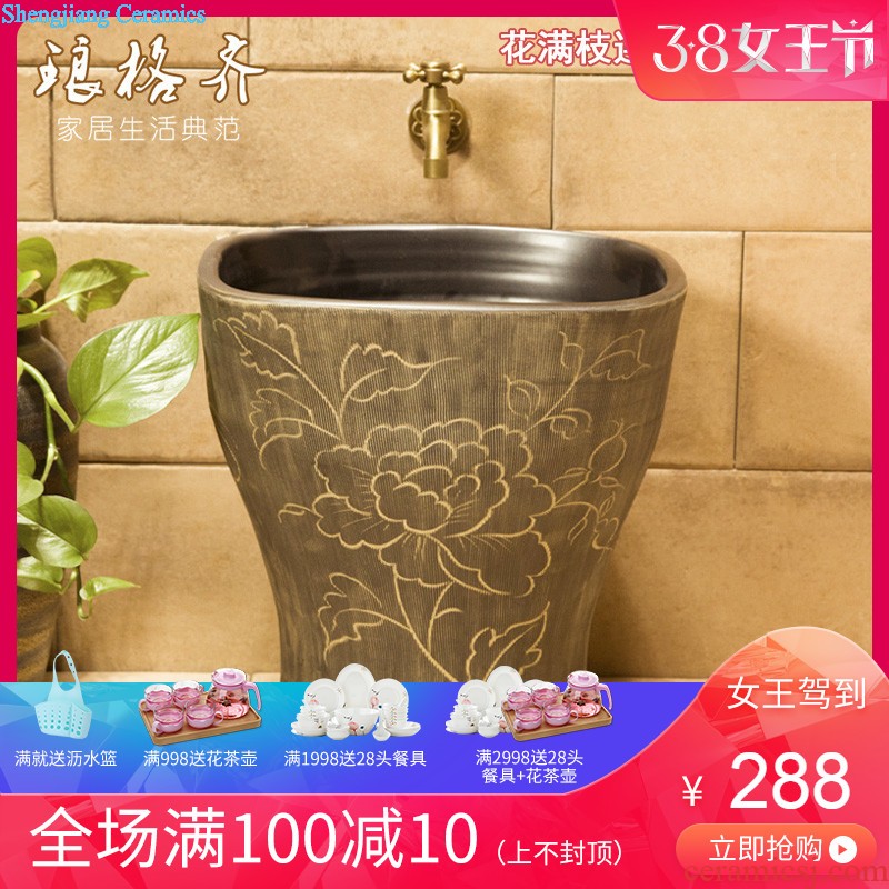 Koh larn, qi induction integrated urinal stall urinal ceramics art the urinal large-sized golden flowers and elegant