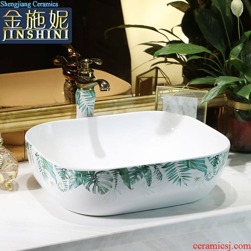 Jingdezhen square ceramic art basin stage basin of restoring ancient ways of household toilet lavabo ou wash basin