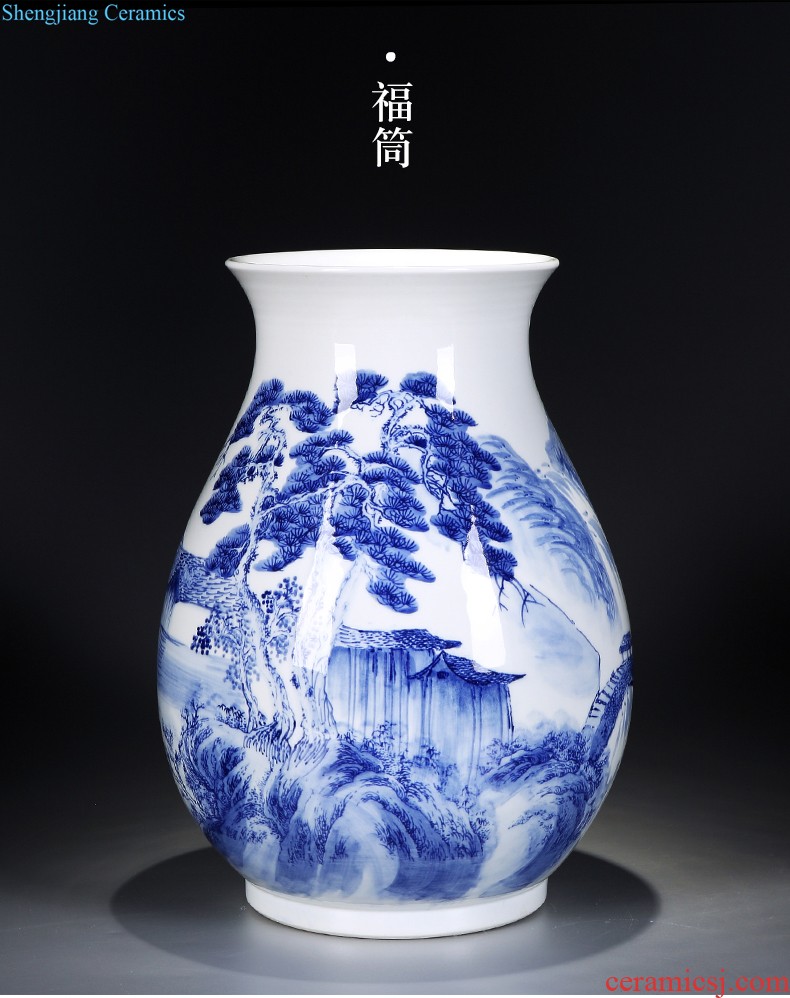 Jingdezhen ceramic vase furnishing articles flower vase creative contemporary and contracted decorate floret bottle frosted luminous porcelain