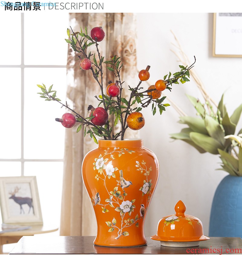 Jingdezhen ceramics hand-painted modern new Chinese vase flower arrangement sitting room home furnishing articles on your table