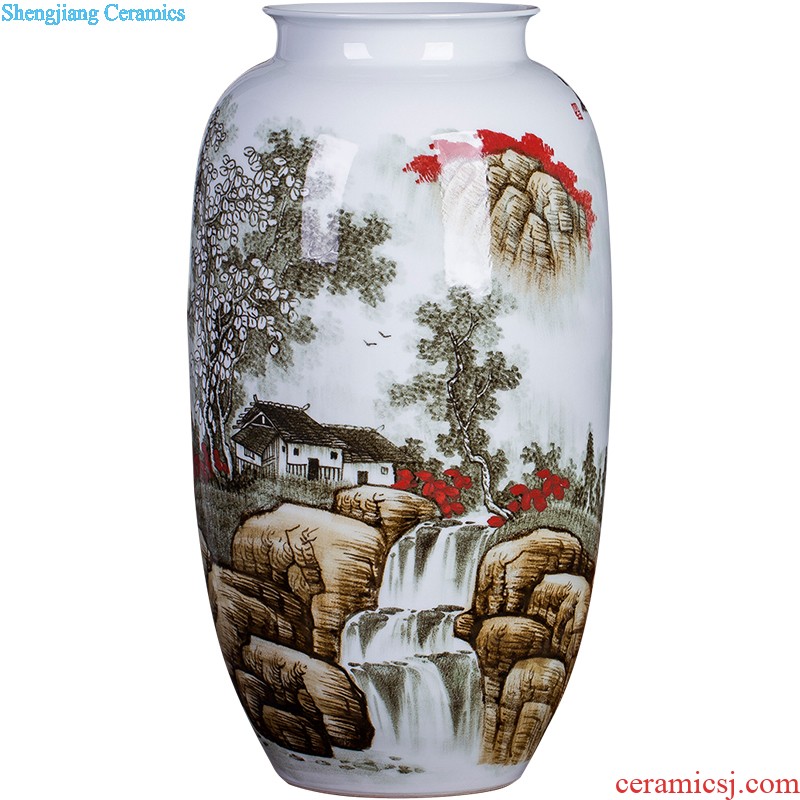 HP - 60 jingdezhen ceramics with a silver spoon in her mouth and household of large vases, flower arrangement sitting room porch decorate furnishing articles