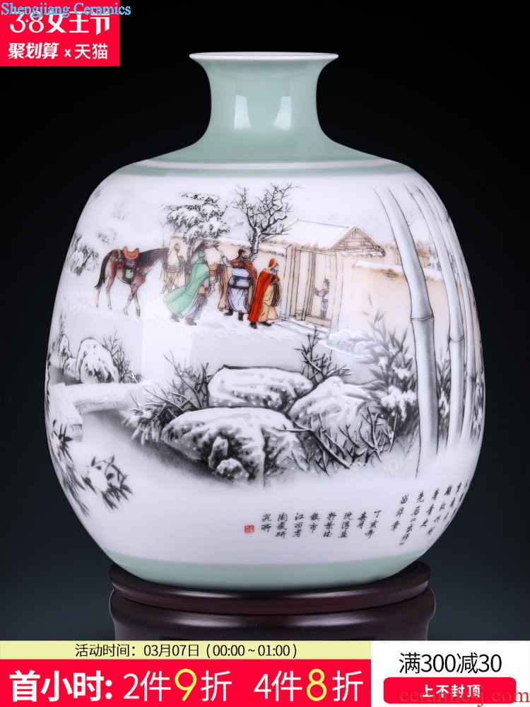 Jingdezhen ceramics by hand draw pastel boy sitting room place vases, flower arranging new Chinese style household arts and crafts