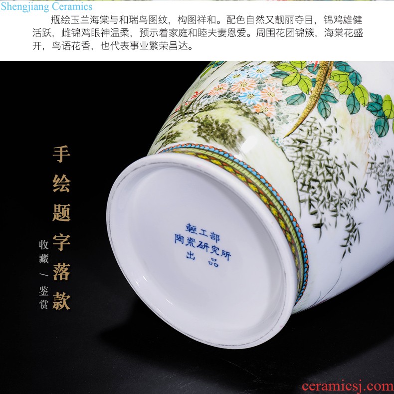 Jingdezhen ceramics hand carved decoration new Chinese modern bedroom living room decoration vase collection furnishing articles