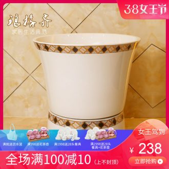 Koh larn, neat package mail Jingdezhen ceramic art basin mop mop pool pool Fangyuan mop pool paint peony