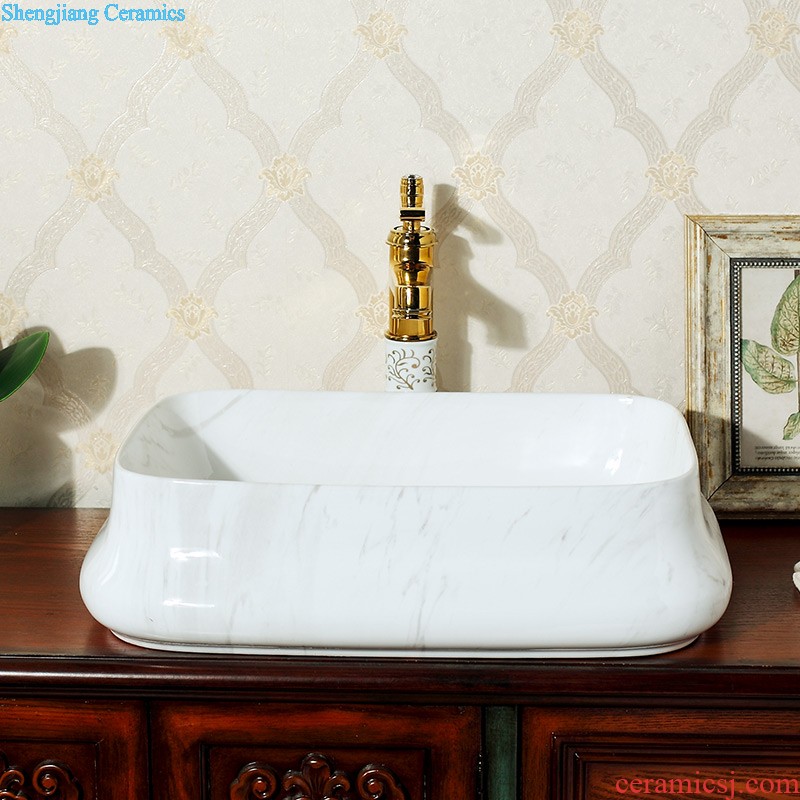 Koh larn, qi ceramic art basin on its oval sink european-style bathroom sinks marble basin