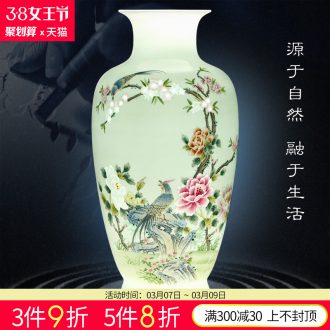 Jingdezhen ceramics lrene hand-painted yu le figure vase flower arranging, furnishing articles sitting room of Chinese style household decorations