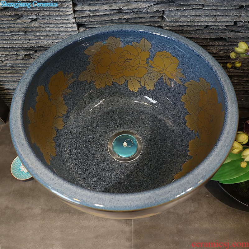 Gold cellnique mop pool basin black round mop pool outdoor balcony ceramic mop mop pool floor