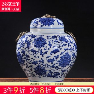 Jingdezhen ceramics Hand-painted shadow celadon chrysanthemum patterns floret bottle of flower implement fashionable sitting room handicraft furnishing articles