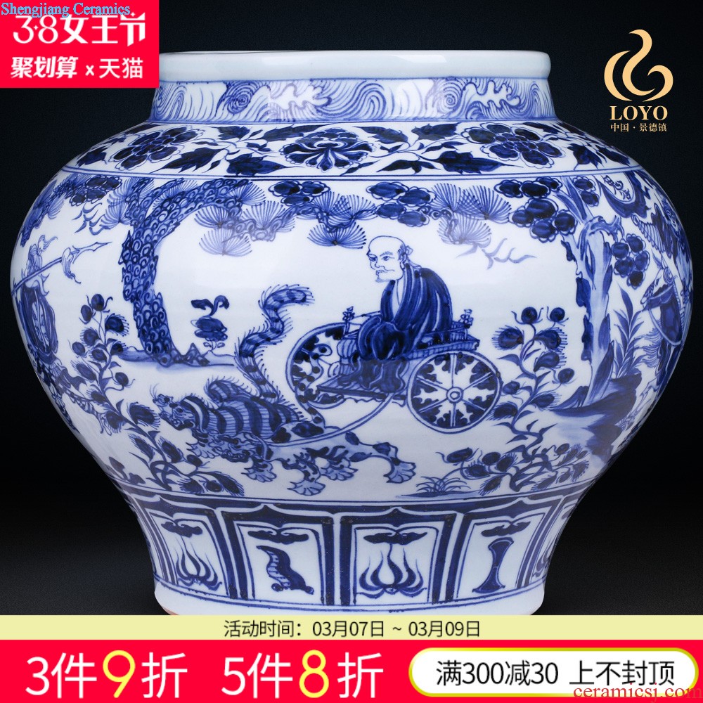 Jingdezhen ceramics furnishing articles of Chinese style of blue and white porcelain vase flowers Vogue to live in the living room TV cabinet decoration