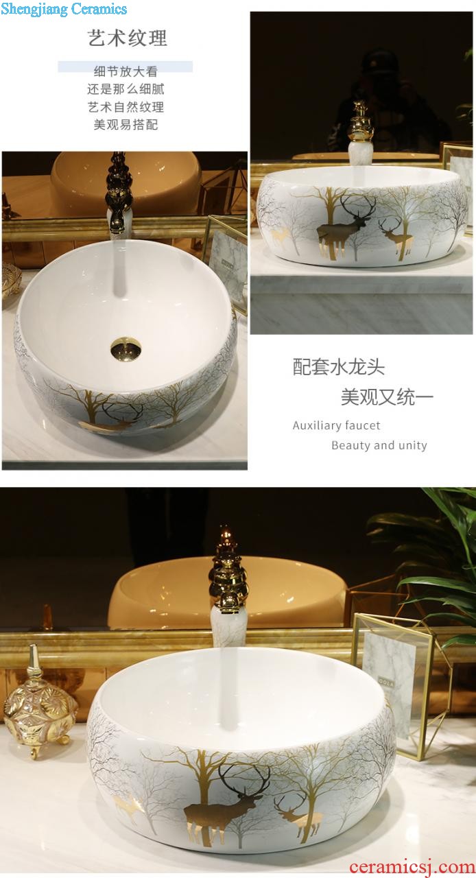 Wash basin ceramic toilet lavatory art stage fangyuan diamonds lavabo mesa household butterfly